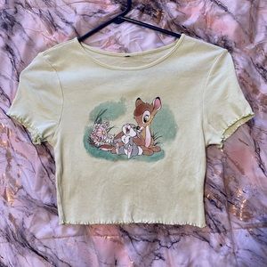 Bambi green crop top shirt